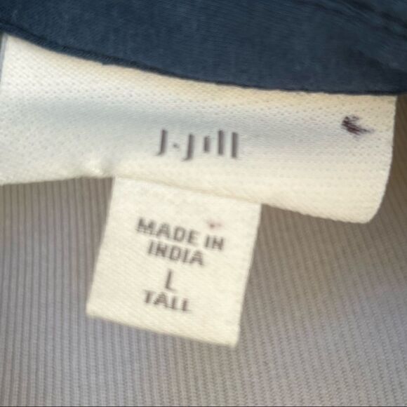 J.Jill Cotton Dark Blue Modal Sleeveless Midi Button Down Shirt Dress L TALL - Picture 5 of 6